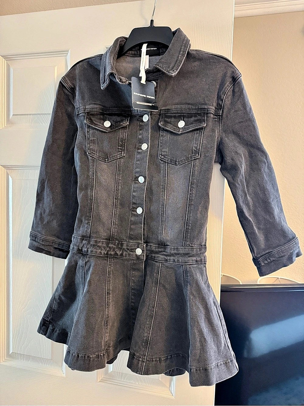 Innovare Denim Funs Ruffle Denim Mini Dress Small